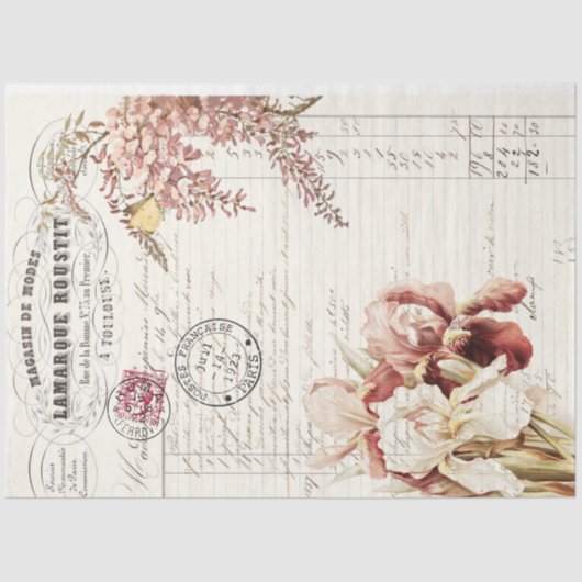 Dekoupage von Floral Ephemeres Seidenpapier (Vorderseite)