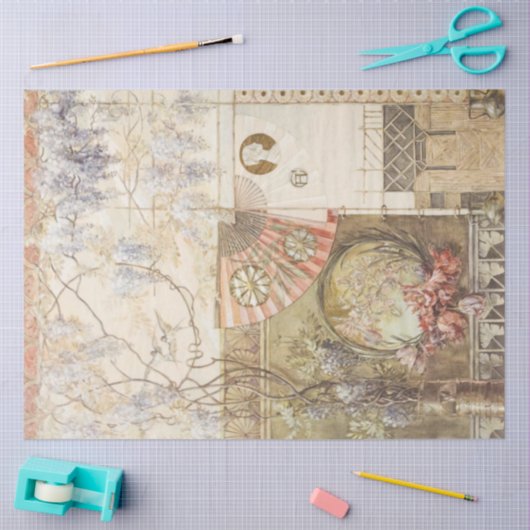 Dekoupage von Floral Wisteria & Fan Seidenpapier (Basteln)