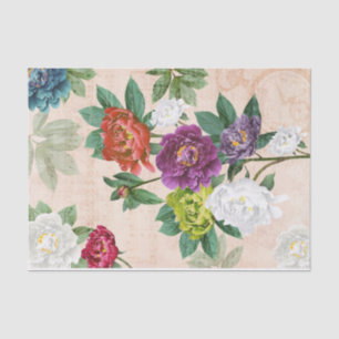 Dekoupage von Florals, mehrfarbig, Musik und Hands Seidenpapier