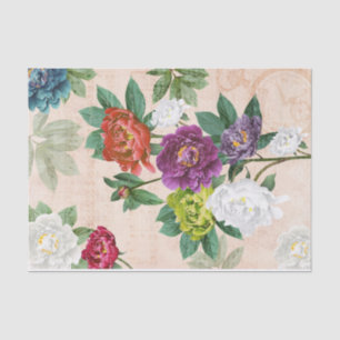 Dekoupage von Florals Musik und Handschriften Seidenpapier