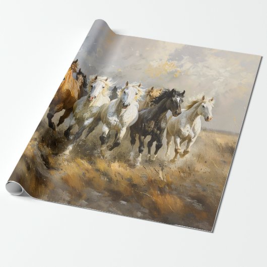Dekoupage von Horse Herd Galloping Geschenkpapier (Ungerollt)