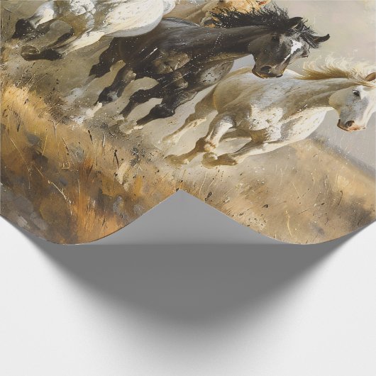 Dekoupage von Horse Herd Galloping Geschenkpapier (Ecke)