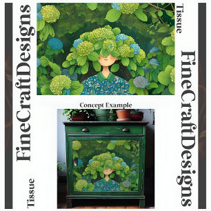 Dekoupage von Hydrangea Hat Fun Garden Verlassen 1 Seidenpapier