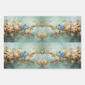 Dekoupage von Indidigervögeln und Blume Geschenkpapier Set (Vorderseite 3)