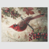 Dekoupage von Kardinal und Red Berries Seidenpapier (Vorderseite)