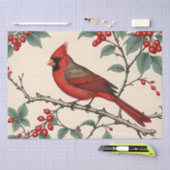 Dekoupage von Kardinälen und Roten Bereren Seidenpapier (Handwerk)