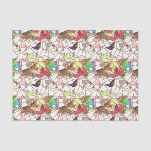 Dekoupage von kleinen verketteten Glasabschnitten Seidenpapier (Vorderseite)