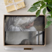 Dekoupage von Mädchen und Gänsen Seidenpapier (Geschenk)