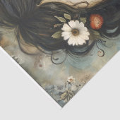 Dekoupage von Mädchen und Wildblumen Seidenpapier (Detail)