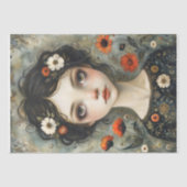 Dekoupage von Mädchen und Wildblumen Seidenpapier (Vorderseite)