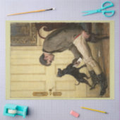 Dekoupage von Mann und seinem Hund Seidenpapier (Basteln)