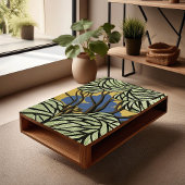 Dekoupage von primitiven Stilbäumen und Blätter Seidenpapier