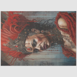 Dekoupage von Red African American Warriors Queen Seidenpapier