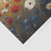 Dekoupage von Rot-Weiß und Blau-Wildblumen Seidenpapier (Ausschnitt)