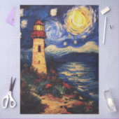 Dekoupage von Starry Night Lighthouse Seidenpapier (Basteln)