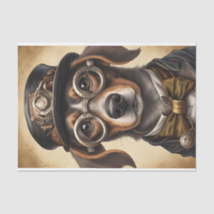 Dekoupage von Steampunk-Dackeln Seidenpapier