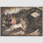 Dekoupage von Steampunk-Woman Mechanischen Element Seidenpapier (Vorderseite)