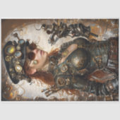 Dekoupage von Steampunk-Woman Mechanischen Element Seidenpapier (Vorderseite)