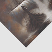 Dekoupage von Twin Viking Longships Seidenpapier (Ausschnitt)