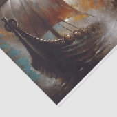 Dekoupage von Twin Viking Longships Seidenpapier (Ausschnitt)