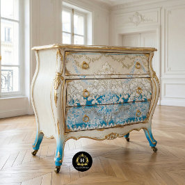 Dekoupage von Vintagem Viktorianischem Blau und We Seidenpapier