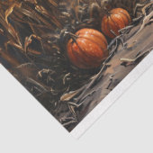 Dekoupage von Whimsical Ghost Corn Field Pumpkins Seidenpapier (Ausschnitt)