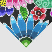 Dekoupage von whimsical multiColor Folk-Art-Blume Seidenpapier (Ausschnitt)