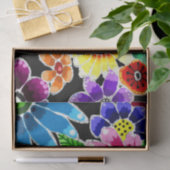 Dekoupage von whimsical multiColor Folk-Art-Blume Seidenpapier (Geschenk)