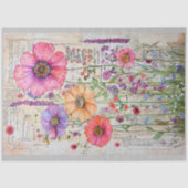 Dekoupage von Whimsical Shabby Chic Wildblumen S8L Seidenpapier (Vorderseite)