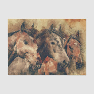 Dekoupage von Wilden Pferden 10 x 15 Art Tissue Pa Seidenpapier