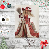 Dekoupage Weihnachtshexe mit Launen  Seidenpapier