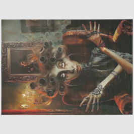 Dekoupage Weiß und Weitere Kunst der Frau Seidenpapier