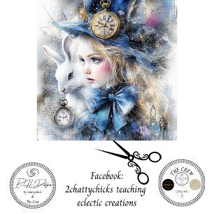 Dekoupage Whimsical Alice Adventure & Rabbit Seidenpapier