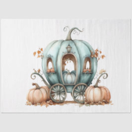 Dekoupage Whimsical Aquamarin Pumpkin Carriage Seidenpapier