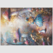 Dekoupage Whimsical Blonde Girl & Rabbit Forest Seidenpapier (Vorderseite)