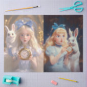 Dekoupage Whimsical Blonde Girls Rabbits & Osterst Seidenpapier (Basteln)