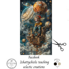 Dekoupage Whimsical Boy Riding in Hot Air Ballon Seidenpapier