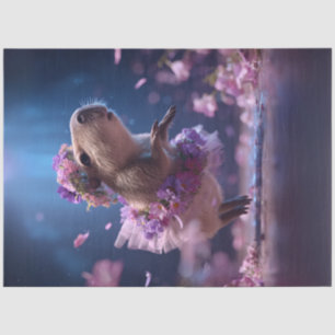 Dekoupage Whimsical Capybara in Tutu Tanzen Seidenpapier
