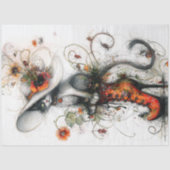 Dekoupage Whimsical Cat in Stiletto Fall Artwork Seidenpapier (Vorderseite)