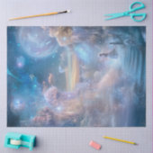 Dekoupage Whimsical Celestical Landscape Misty Blu Seidenpapier (Basteln)