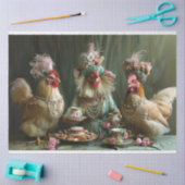 Dekoupage Whimsical Chicken Tee Party Seidenpapier (Basteln)