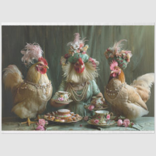 Dekoupage Whimsical Chicken Tee Party Seidenpapier