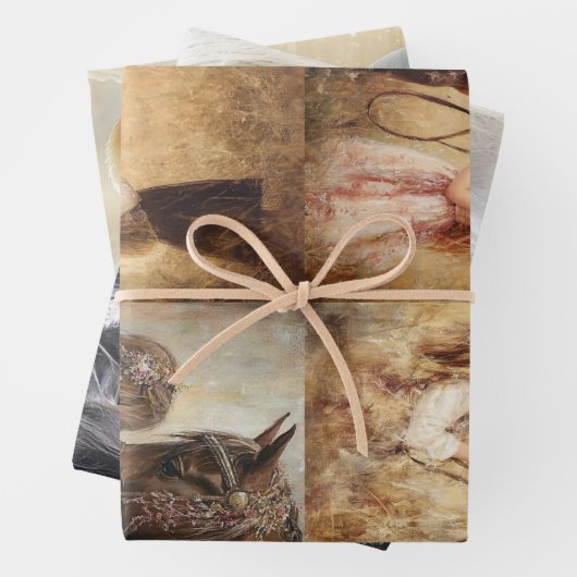 Dekoupage Whimsical Collection Pferde & Swan Geschenkpapier Set (Beispiel)