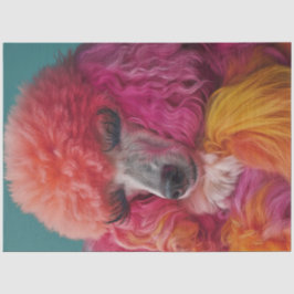Dekoupage Whimsical Colorful Standard Poodle Seidenpapier