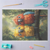 Dekoupage Whimsical Conure Parrots Lebendige Farbe Seidenpapier (Basteln)