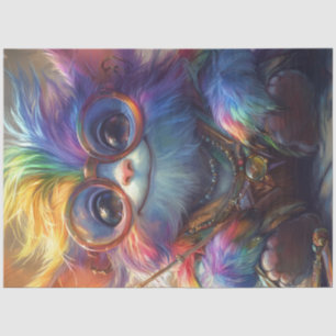 Dekoupage Whimsical Fantasy Creature Lebendige Far Seidenpapier