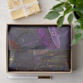 Dekoupage Whimsical Fantasy Lila Chat mit Hut Seidenpapier (Geschenk)