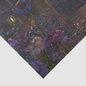 Dekoupage Whimsical Fantasy Lila Chat mit Hut Seidenpapier (Ausschnitt)