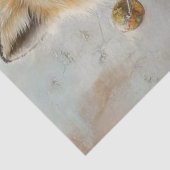 Dekoupage Whimsical Fox Riding Motorrad Seidenpapier (Detail)