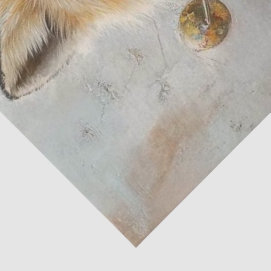 Dekoupage Whimsical Fox Riding Motorrad Seidenpapier (Detail)